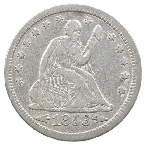 1853 Seated Liberty Quarter Arrows *6202