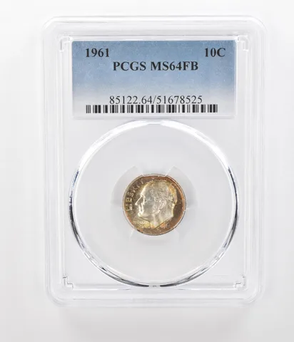1961 Roosevelt Dime MS64 FB PCGS Beautiful Tone a1166