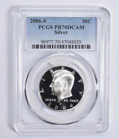2006-S Kennedy Half Dollar Silver PR70 DCAM PCGS Blue Lbl