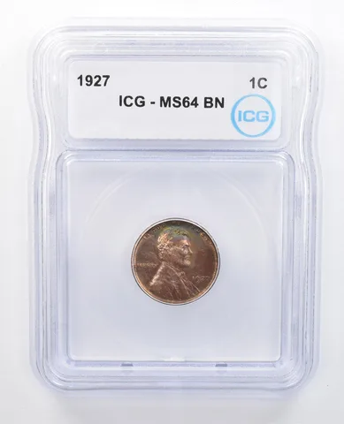 1927 Lincoln Wheat Cent MS64 BN ICG Beautiful Tone *7640
