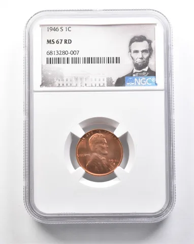 1946-S Lincoln Wheat Cent MS67 RD NGC *7466