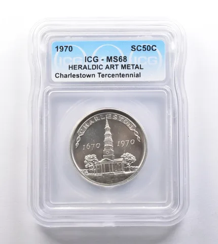 1970 So Called Half Dollar Charleston Tercentennial MS68 ICG