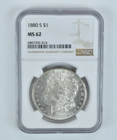 MS62 1880-S Morgan Silver Dollar NGC Beautifully Toned a2221