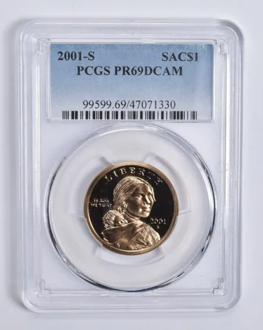 2001-S Sacagawea $1 PR69 DCAM PCGS Blue Lbl