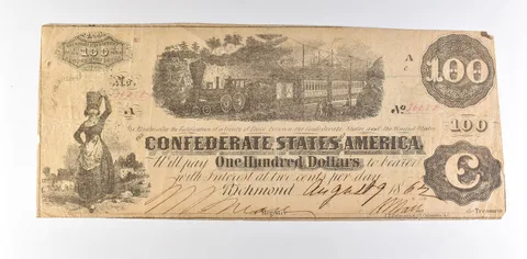 1862 $100 Confederate States Of America T-40 Large Note *8473
