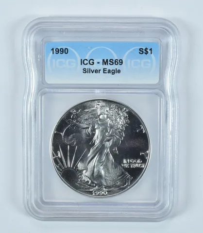 1990 American Silver Eagle MS69 ICG