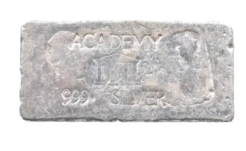 5.1 Troy Oz Silver Bar Academy Vintage Poured Loaf CSRCO Odd *2936