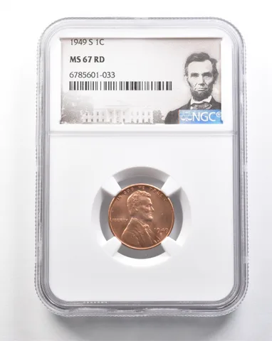 1949-S Lincoln Wheat Cent MS67 RD NGC a7470