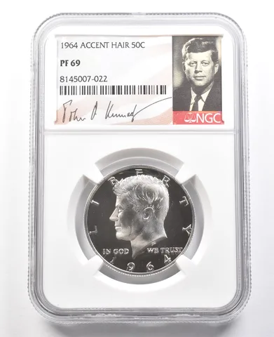 1964 Kennedy Half Dollar Accent Hair PF69 NGC PQ a2975