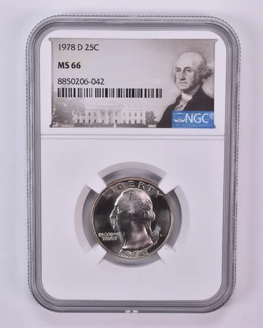 1978-D Washington Quarter MS66 NGC Special Label