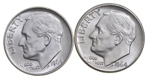 Choice Unc 1964 P+D Roosevelt Dime Gem BU Collection Lot Set