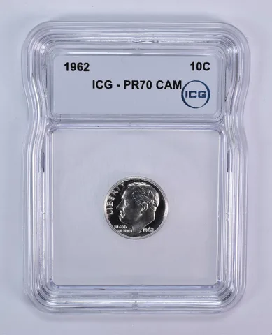 1962 Roosevelt Dime PR70 CAM ICG