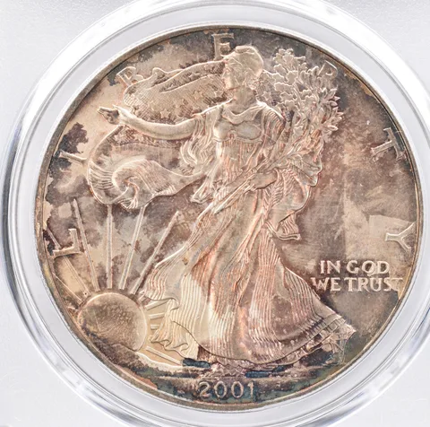 2001 American Silver Eagle MS64 PCGS Beautiful Tone *1477