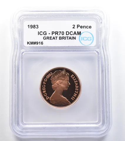 1983 Great Britain 2 Pence KM#916 PR70 DCAM ICG a7834