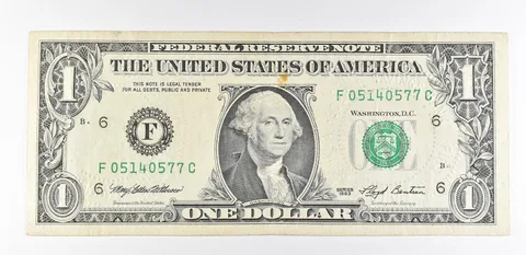 1993 $1 Atlanta GA FRN Green Seal 2 Embossed Bank Seals *9431