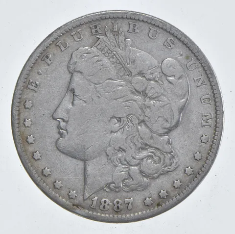 Early - 1887 Morgan Silver Dollar - 90% US Coin *878
