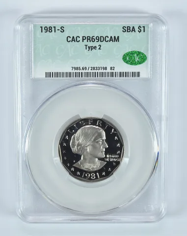 1981-S Susan B Anthony $1 Type 2 PR69 DCAM CAC CACg