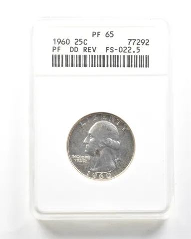 1960 Washington Quarter DDR FS-022.5 PF65 ANACS *2073