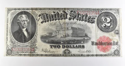 1917 $2 Legal Tender Large Note Red Seal *3568