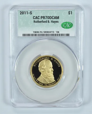 2011-S Presidential $1 Rutherford B Hayes PR70 DCAM CAC CACg