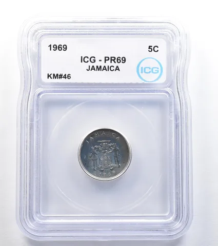 1969 Jamaica 5 Cents KM#46 PR69 ICG a7972