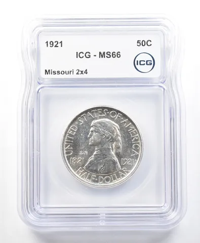 1921 Missouri Commemorative Half Dollar 2x4 MS66 ICG *2255