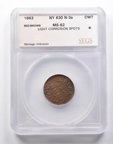 1863 Civil War Token Eureka *8607