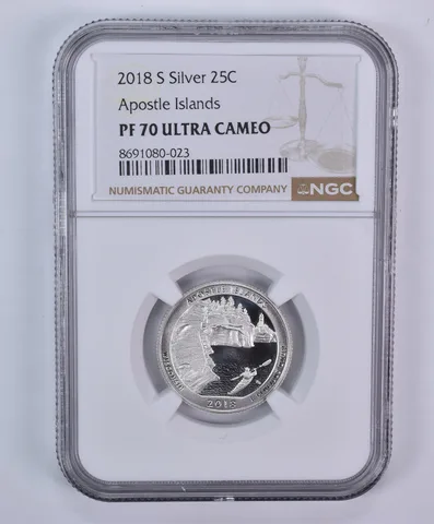 2018-S Washington Quarter ATB Silver Apostle Islands PF70 UCAM NGC