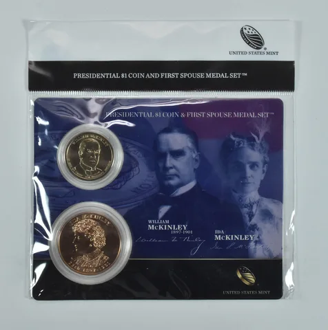 2013 Presidential $1 & First Spouse Medal Set - William & Ida McKinley