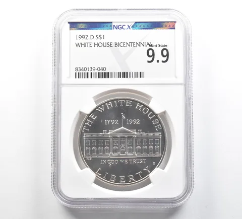 1992-D White House Commemorative Silver Dollar Mint State 9.9 NGC X NGCX