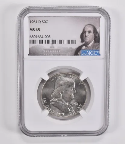 1961-D Franklin Half Dollar MS65 NGC Special Label
