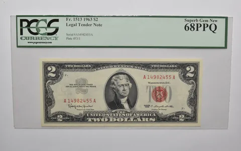 PCGS 68 PPQ $2 1963 Legal Tender Note FR#1513 Red Seal *4760
