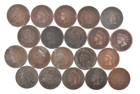 Lot 20 1800's 1890-1899 Indian Head Penny Cents US Coin Collection 2/5 Roll *506