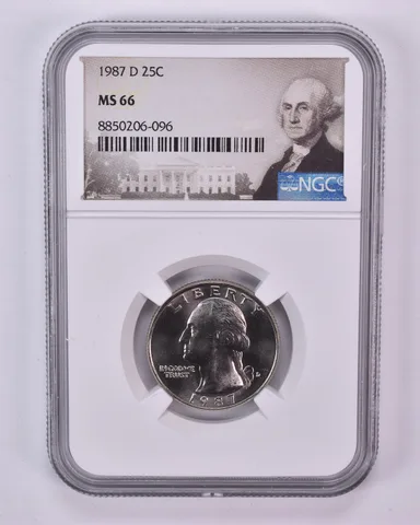 1987-D Washington Quarter MS66 NGC Special Label