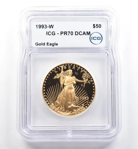 1993-W $50 American Gold Eagle 1 Oz Gold PR70 DCAM ICG