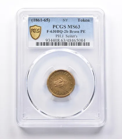 MS63 (1861-65) Token PH.J. Seiter's Brass PE PCGS *3933