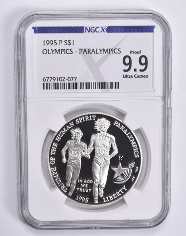 1995-P Paralympic Runners Commemorative Dollar Proof 9.9 UCAM NGC X NGCX