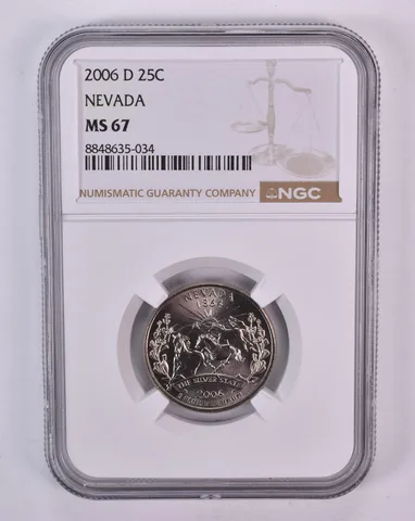 2006-D Washington State Quarter Nevada MS67 NGC Brown Label