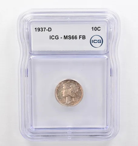 1937-D Mercury Dime MS66 FB ICG Beautiful Tone *0204