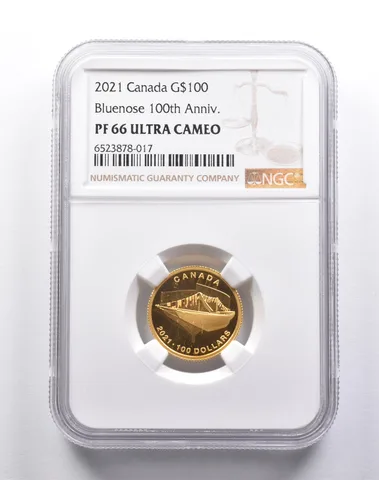 PF66 UCAM 2021 Canada $100 Gold Bluenose 100th Anniversary NGC *3742