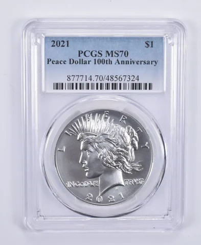 2021 Peace Silver Dollar 100th Anniversary MS70 PCGS