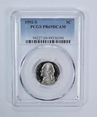 1992-S Jefferson Nickel PR69 DCAM PCGS Blue Label