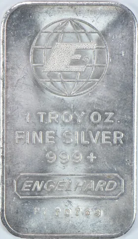 1 Troy Ounce Silver Bar Engelhard Fat E