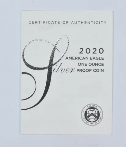 COA 2020-W American Silver Eagle Proof