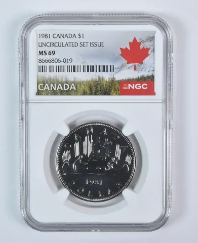 1981 Canada 1 Dollar Uncirculated Set MS69 NGC Canada Label