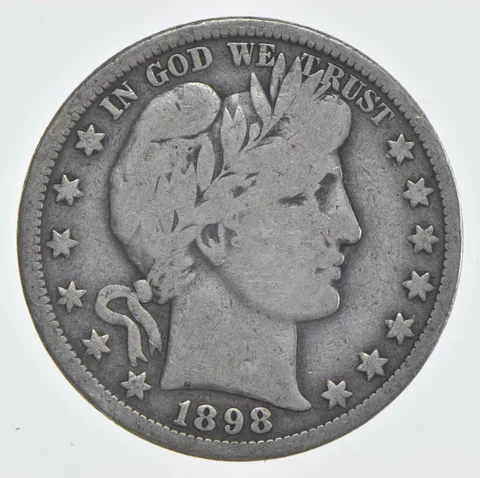 1898-O Barber Half Dollar 90% Silver VG Condition