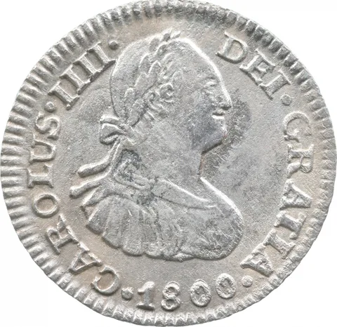 1800 Mo/FM Mexico 1/2 Real Shipwreck Coin 1.7g a9581