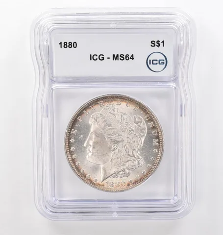 1880 Morgan Silver Dollar MS64 ICG Peripheral Tone *6186