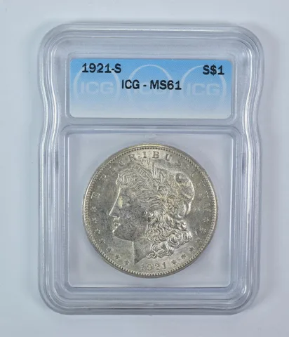1921-S Morgan Silver Dollar MS61 ICG