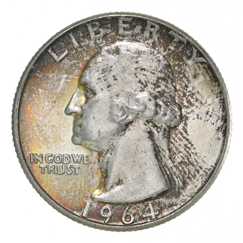 1964 Washington Quarter Insane TONE - Great Colors *5312